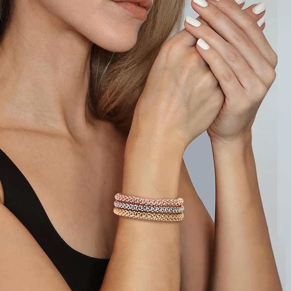 New! Zara x Kate Moss Gold Mixed Metal Bracelet Stack Set (3) NWOT - Picture 2 of 3